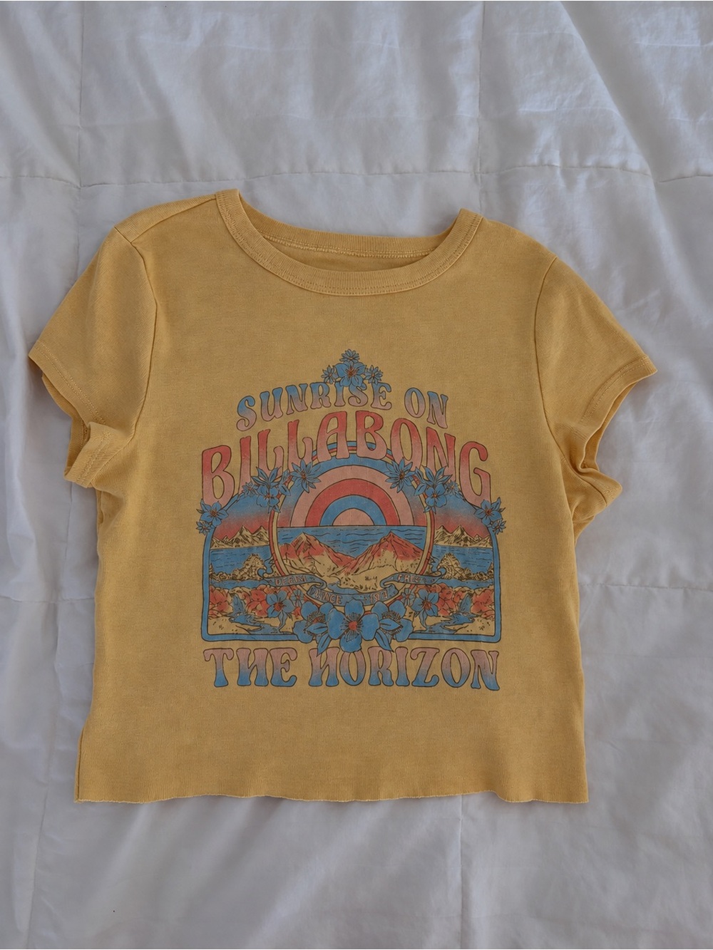 Billabong Sunrise on the Horizon Yellow Graphic Tee